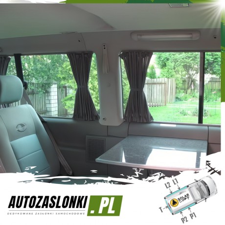 Zasłonki zaciemniające na szynach do VW Volkswagen T4 Multivan (1990-2003)