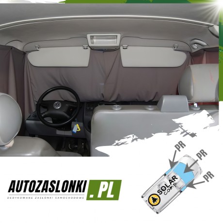 Zasłonki na przednią szybę i boczne drzwi do VW T5 T6 Multivan, Transporter lub Caravelle